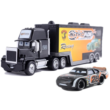 Disney Cars Diecast Lightning McQueen No: 79 No: 86 Alloy Car Container Truck Set Model Car Die Casting Kids Birthday Gifts Toys