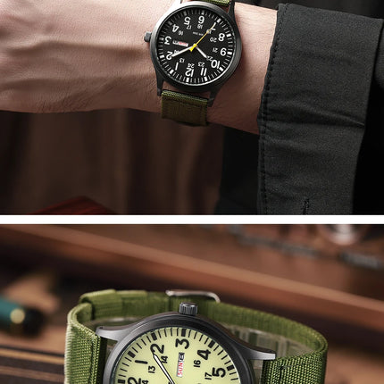 2024 TPW Field Watch Easy-Read Fabric Strap 24-Hour Display Quartz Movement