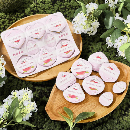 GECOMO 8 PCS Peach Powder puff Series Super Soft Wet And Dry Dual-use Skin-friendly Makeup Sponge