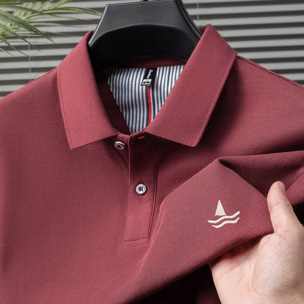 Luxury brand 100% cotton short sleeve polo shirt men's fashion sailboat embroidered T-shirt summer comfort breathable casual top