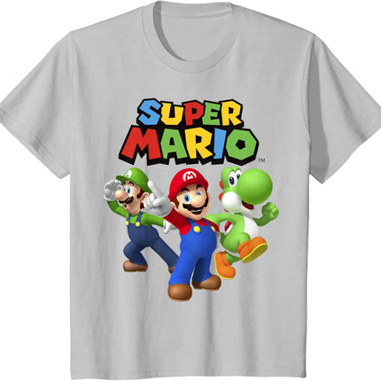 Super Mario & Luigi & Yoshi graphic unisex 100%cotton shirt,2026 summer New Men vintage fashion O-neck Japanese Harajuku T-shirt