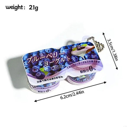 Sturdy Plastic Yogurt Themed Stress Reliever Keychain Charm Pendant for Adults and Kids Daily Hanging Solution