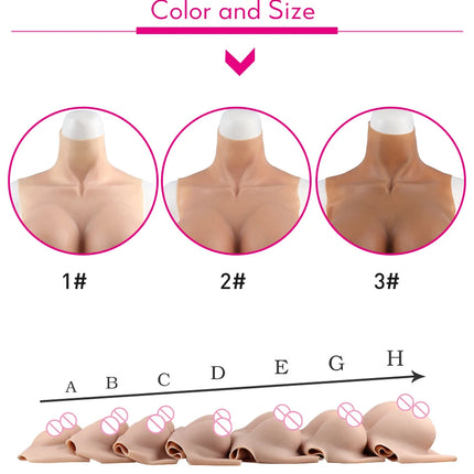 KnowU-Lifelike Ultra-thin Fake Breast A/B/C/D/E/G/H Cup Huge Breast Shake Suitable For Role Playing Cross Dressing Dance