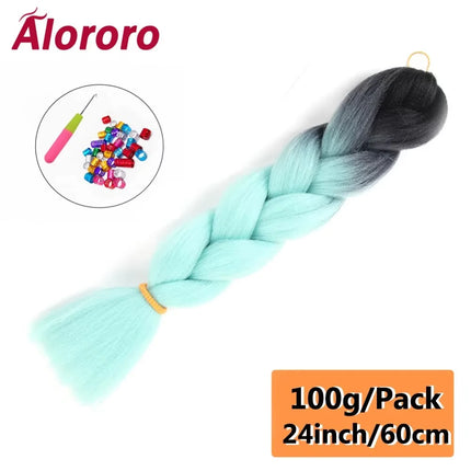 24 Inch Jumbo Braids for Hair Extensions Purple Synthetic Braiding Hair Accessories 100G/Pack Women DIY Hair for Crochet Braid