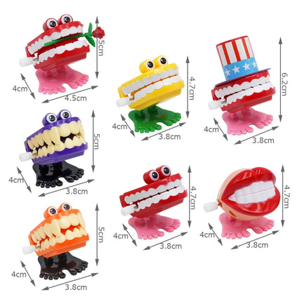 Jumping Teeth Gift Novelty Clock Toy Fun Christmas Halloween Children's Clockwork Toy Plastic Jumping Teeth Dental Dentist Gift