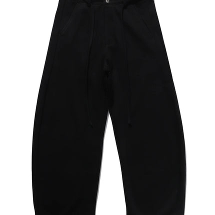 Men's Grey Wide Leg Sweat Pants Casual Drawstring Waist Baggy Curved Sweatpants Streetwear Vintage Barrel Pants Oversized