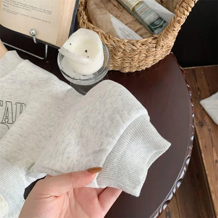 2025 Winter New Baby Long Sleeve Fleece Sweatshirt Infant Boy Girl Cartoon Warm Pullover Toddler Velvet Thick Casual Top Clothes