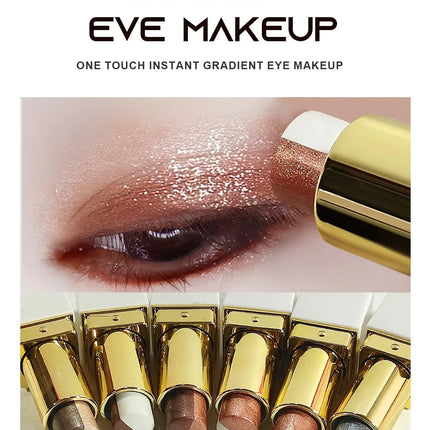 Double Color Eyeshadow Stick Glitter Highlight Shadow Stick Eye Makeup Waterproof Lasting Shimmer Metallic Eyeshadow Makeup