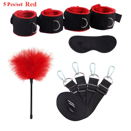 Sex Toys For Woman Men BDSM Bondage Set Under Mattress Erotic Restraint Handcuffs Ankle Cuffs Eye Mask Adults Games for Couples