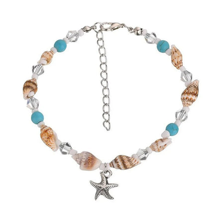 Hand Woven Shell Shaped Anklets 2024 Shell Starfish Shell Ankle Bracelet Beach Ankle Chains Man