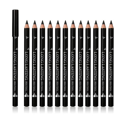6/12Pcs Eye Brow Pencil Waterproof Professional Women Eye Makeup Pen Easy Color Natural Black Cosmetic Beauty Eyebrow Tool