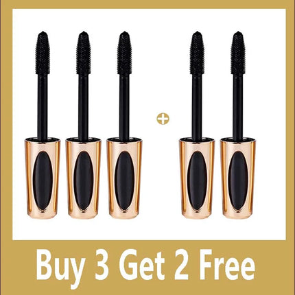5D Black Waterproof Mascara Lengthens Eyelashes Extension Thick Silk Fiber Mascara Female Makeup Eye Cosmetics Tools for Gifts