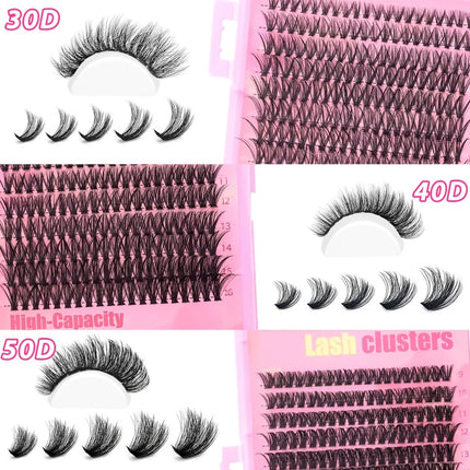 640/600/256/192PCS Large-Capacity Colored 30D 40D 50D & 80D Fluffy Eyelashes – Soft Volume, Natural Look, Waterproof Lightweight