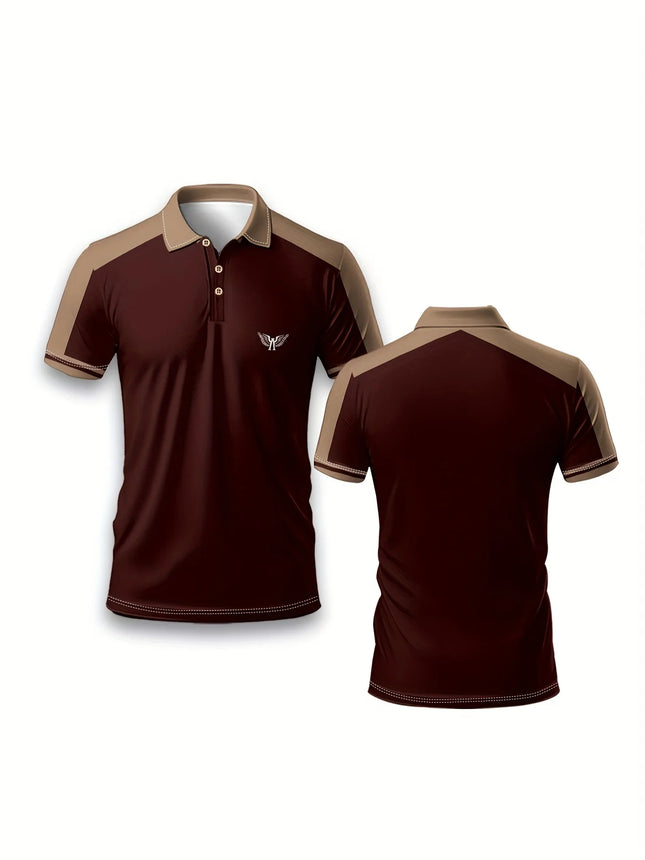 Printed Casual Short Sleeved Shirt, Casual Short Sleeved T-shirt, Men's Wing Bird Shirt, 3D Digital Printed Classic Collar