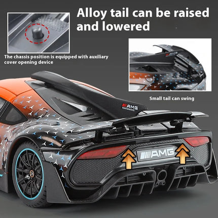 1:18 AMG ONE Super Sports Vehicle Alloy Dieacst Model Car Sound & Light Classic Hobby Collectibles Birthday Gifts