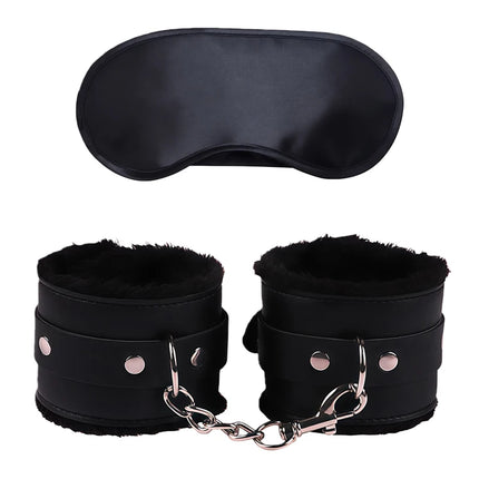 Goods For Adults Set Sexy Leather Plush Handcuffs Blindfold Spanking Soft Whips Tying Cotton Rope Couple Games Bondage Equipment