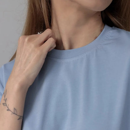 Botvotee 21 Colors Ins Fashion Summer Oversized Basic Solid T-Shirts for Women 100% Cotton White Black Pink T-shirt Casual Tops