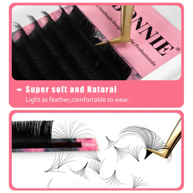 Abonnie Cashmere Easy Fan Lashes Eyelash Extensions Mega Volume Fans All Size Eyelashes Supplies for Eye Beauty