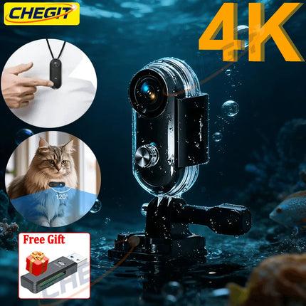 Mini 4K Pocket Magnetic POV Vlog Cam Portable Body Chest Recorder Wireless WiFi Waterproof Action Camera Helmet Bicycle Sports
