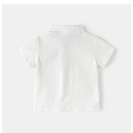 2026 Boys Short Sleeve Polo Shirt 100% Cotton Summer 2-6Y Kids Solid Color Soft and Breathable T-shirt for Children Clothes