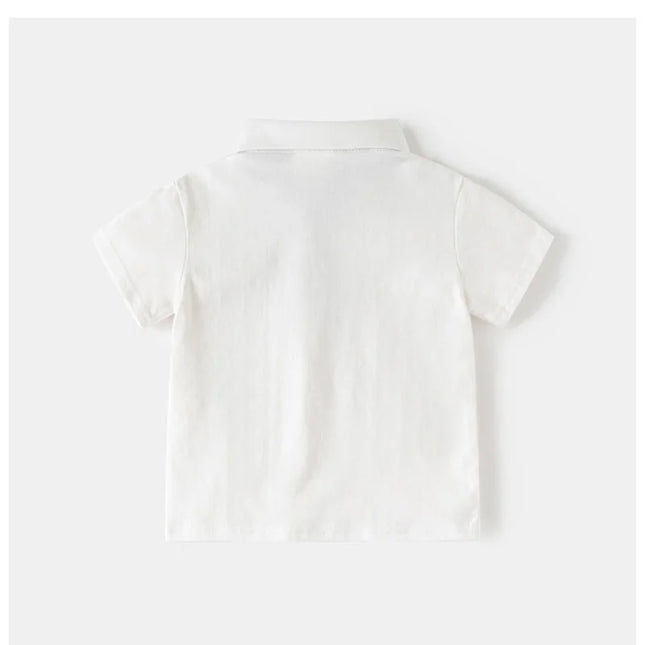 2026 Boys Short Sleeve Polo Shirt 100% Cotton Summer 2-6Y Kids Solid Color Soft and Breathable T-shirt for Children Clothes