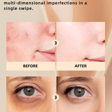 QIBEST Makeup Concealer Hydrating Lightweight Waterproof Permanent Dark Circles and Acne Mark Covering and BrighTening Concealer