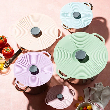 1/5Pcs Anti Overflow and Dustproof Silicone Pot Cover Fresh Keeping Cover Refrigerator Microwave Oven Sealed Pot Cove