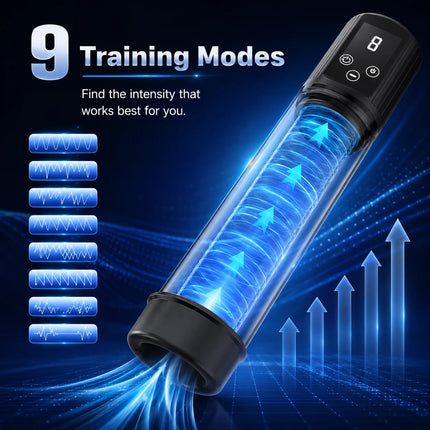 Vacuum Pump Adult Rechargeable for Men, Electric Suction Enhancer with Adjustable Modes, Rings and Silicone Cup for Wellness