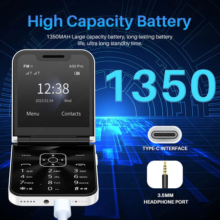 SERVO Classic Color Flip Mobile Phone Auto Call Record FM Radio Speed Dial Magic Voice GSM Dual SIM Unlocked Foldable Cellphones