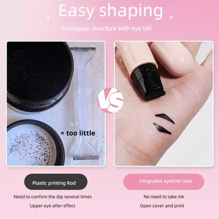 Integrated Eyeliner Stamp Dual-Head Rotatable Precise Outline Seal Lasting Waterproof Fast Drying Liquid Eye Liner Pen