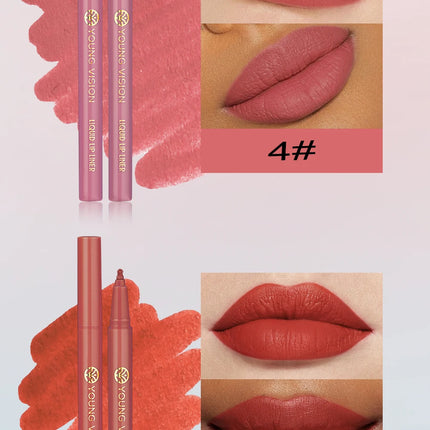 YOUNG VISION matte 6-color liquid lipliner set sponge gourd head fog face nude lipstick pen