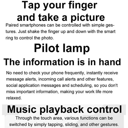 Smart Ring with Skin Temperature Measure,Message Call Reminder,Sport Health Sleep Monitor,IP68 5ATM,Music Video Control Function