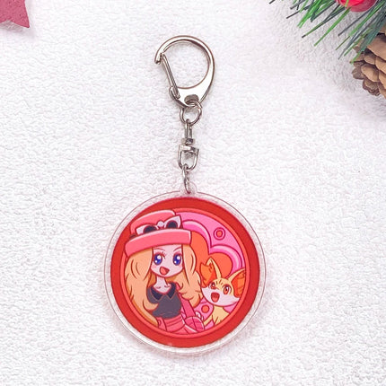 Pokémon Pikachu Gengar Bulbasaur Squirtle Car Keychain Accessories Acrylic Charms Pendant For Bag Key Holder Backpack Decoration