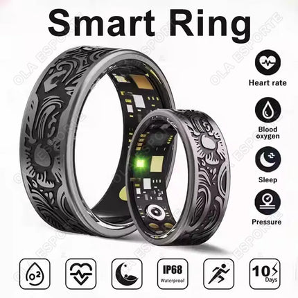 Smart Ring Heart Rate Blood Pressure Blood Oxygen Sleep Monitoring Step Counting Activity Tracking Family Friends Sharing Ring