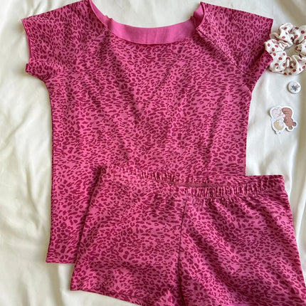 Pink Striped Collection Tshirt Women Simple Casual Cotton Buttons T-shirts Sweet Cute Preppy Style Camisole+Slim Short Pants Y2K