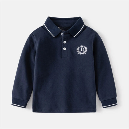 2 3 4 5 6 Years Boys POLO Shirts Spring Long Sleeve Kids Clothes Toddler Boy Turn Down Collar School Shirt Children's Clothing