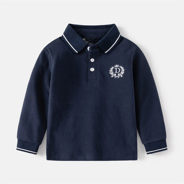 2 3 4 5 6 Years Boys POLO Shirts Spring Long Sleeve Kids Clothes Toddler Boy Turn Down Collar School Shirt Children's Clothing