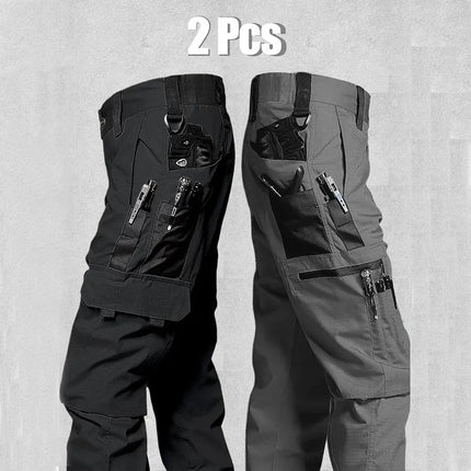 Men's Outdoor Work Pants 2-Pcs Tactical Cargo Trousers New Multi-pocket Wear-Resistant Workwear Outdoor Waterproof Hiking Pants