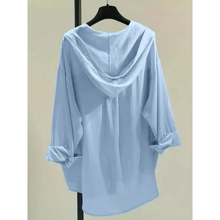 Plus Size Summer New Women Hooded Sunscreen Shirt Coat Leisure Thin Double Pocket Sun Protection Jacket