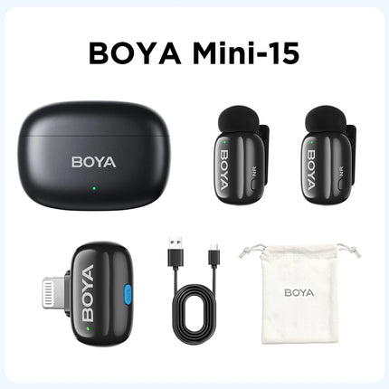 Boya mini Wireless Lavalier Microphone for iPhone Android Smartphone PC Computer , Vlogging TikTok YouTube Content Creators
