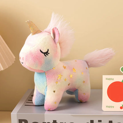 Doll Cute Sparkly Star Pattern Plush Unicorn Keychain Soft Fluffy Stuffed Toy Bag Pendant Claw Machine Prize Party Gift