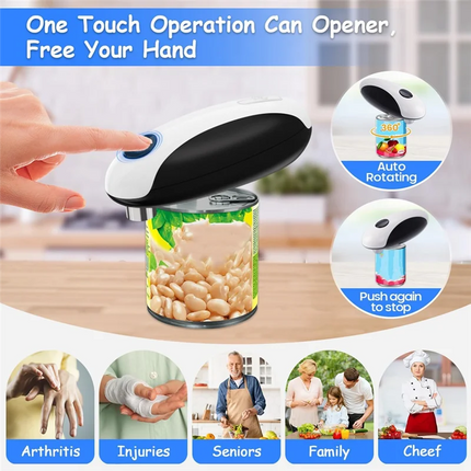 CKRE-Kitchen Gadgets Electric Can Opener, USB Rechargeable,Portable Fits All Can Sizes
