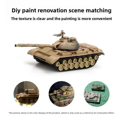 1/72 Scale Mini Plastic Assembled Tank Model Kit WWII Military Model Puzzles, M88A1G, M1A2, T55A, M4A3, M12, JSU152, M42, M1113A
