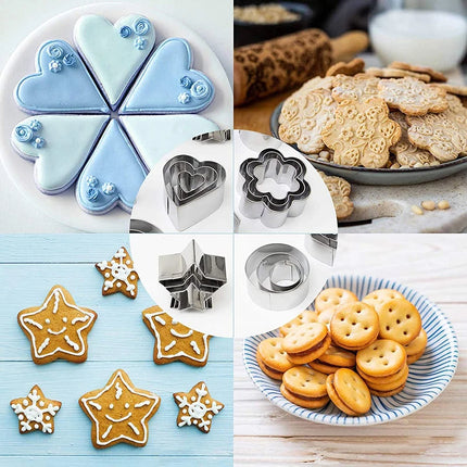 30Pcs Mini Cookie Cutter Set With Box Stainless Steel Sugar Biscuit Veggie Cutters Cookie Fondant Cake Pastry Mold Baking Tool