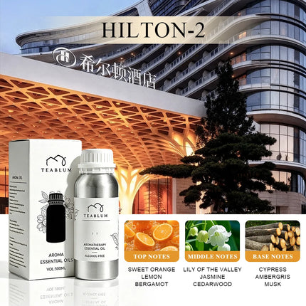 TEABLUM 500ML Aromatic Hotel Essential Oil Hotels Home Air Freshener Pure Plant Essential Oil Alcohol Free for Electric Diffuser