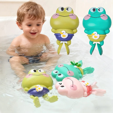 Children's bath toys - Clockwork frogs that float and swim