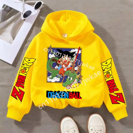 Cartoon Pattern Clothes Clothing Kids Gift Dragon Ball Thick Hoodies for Children Goku Anime Sweatshirt Boys Girls Hoodie