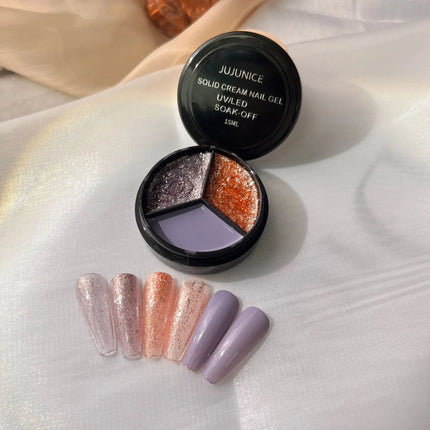 3 Colors Solid Cream Color Gel Nail Polish Soak Off UV LED Lamp Gel  Nail Tips Varnish Painting Japanese Canned Solid Gel Cream