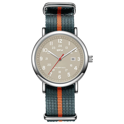 2026 TPW Field Watch Easy Reading Fabric Strap 24 Hours Display Quartz Movement Day function