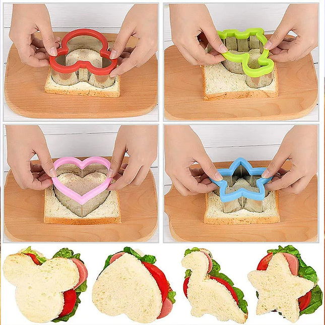 Sandwich Cutters Set for Children Food Cookies Bread Mold Maker Fruit and Vegetable Shapes Cutting Mould Baking Tools for Kids